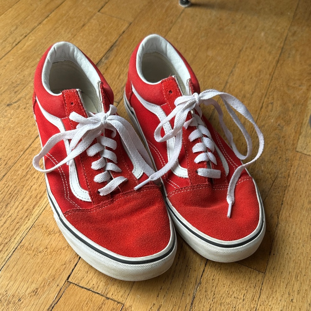 Vans Red and White Women's Sneakers